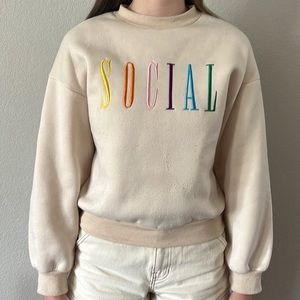 Good Condition XS Shein Social Ivory Sweatshirt